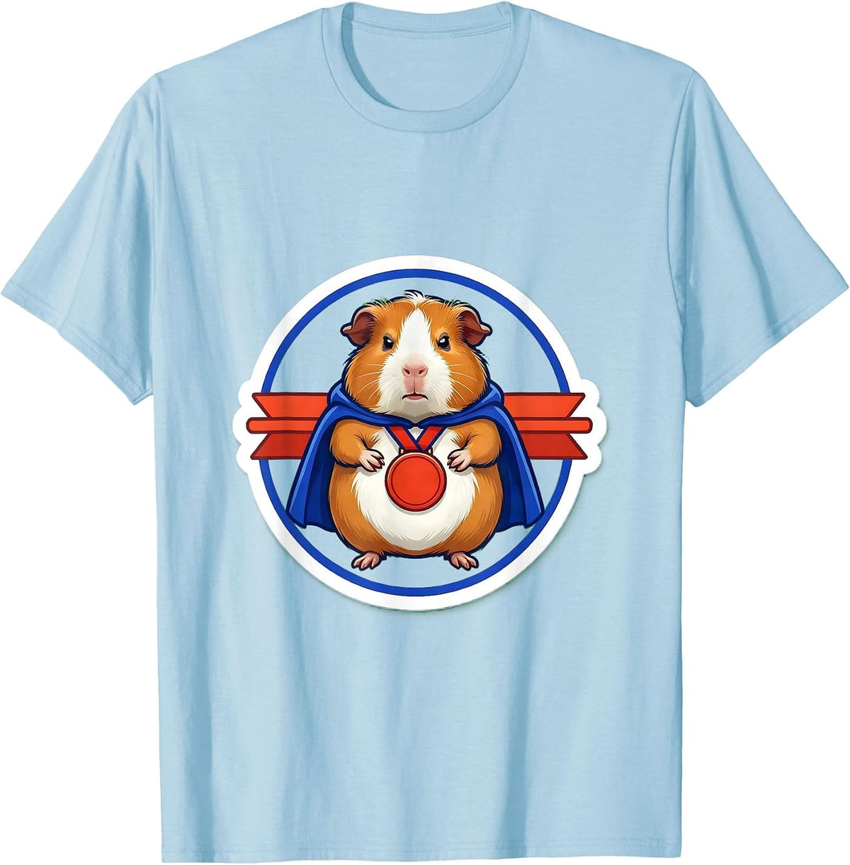 Deadpan Guinea Pig Tummy Ache Survivor Absurdist Humor T-Shirt - Baby Blue