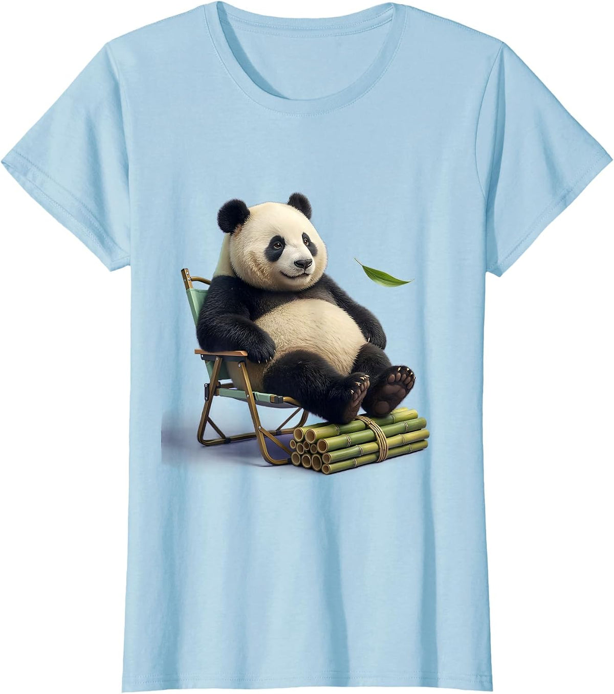 Panda Lounging Cute Kawaii Animal Lover Gift T-Shirt - Baby Blue