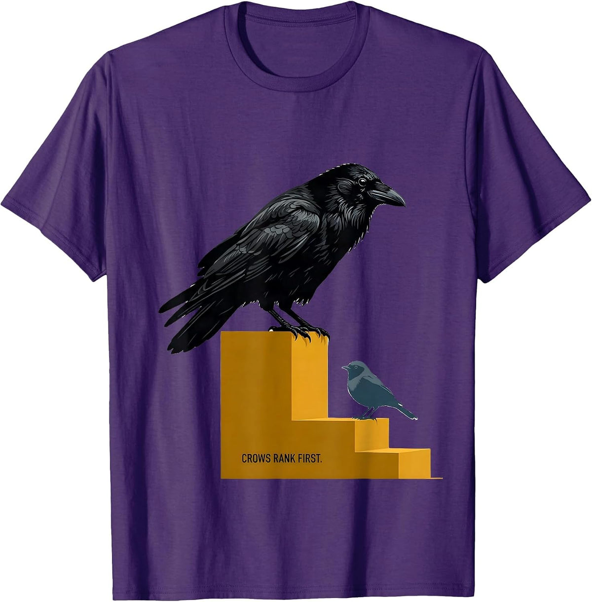 Crows Rank First Dark Humor Crow Lover Bird Enthusiast T-Shirt - Purple