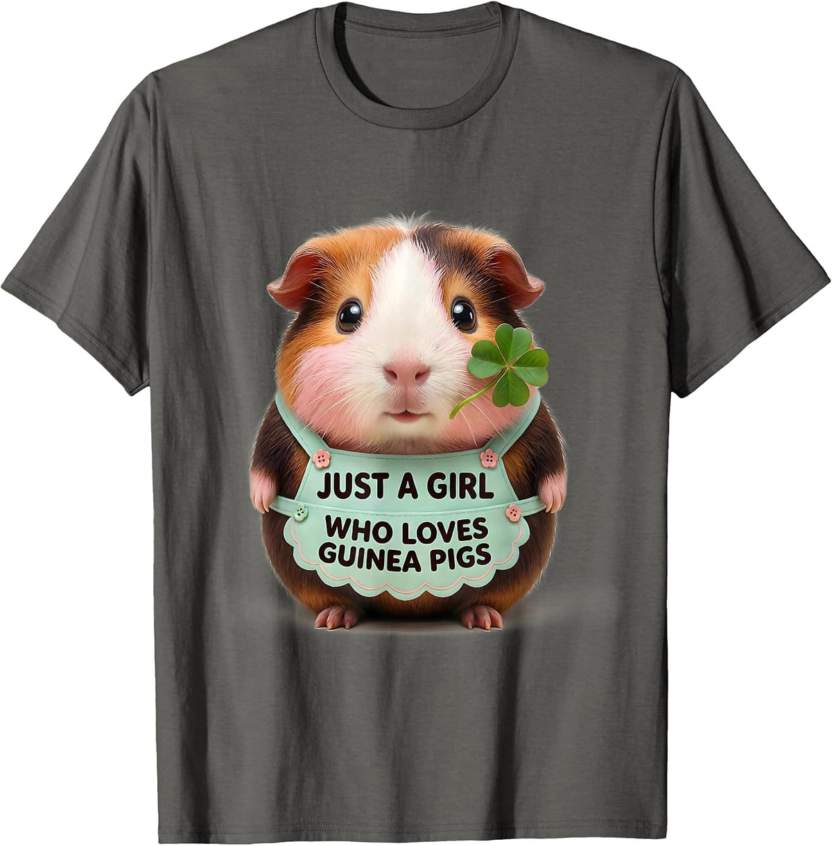 Just A Girl Who Loves Guinea Pigs Cute Kawaii Pet Lover Gift T-Shirt - Asphalt Grey