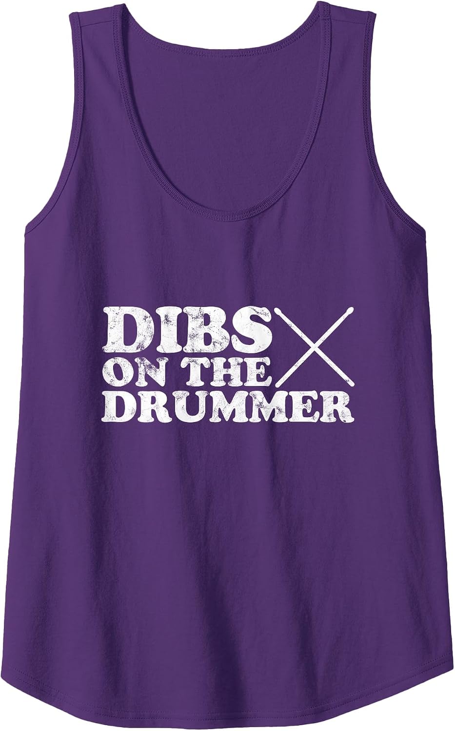 Dibs on the Drummer Funny Music Band Vintage Distressed Tank Top - Purple