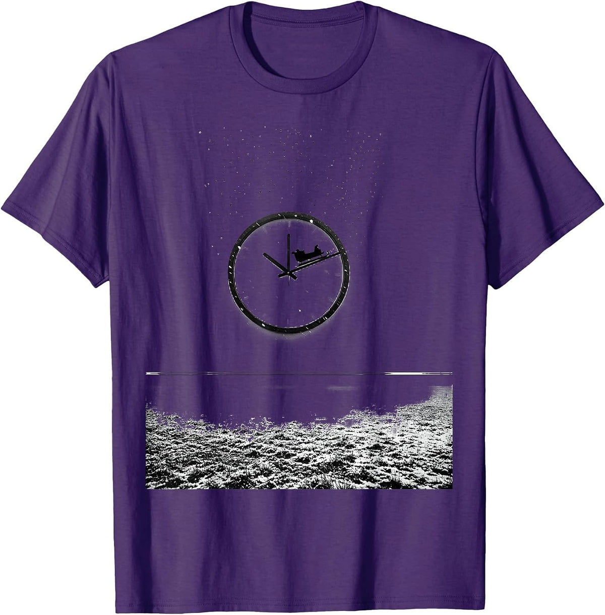 Sled Clock Minimalist Snowmobile Rider Winter Humor T-Shirt - Purple