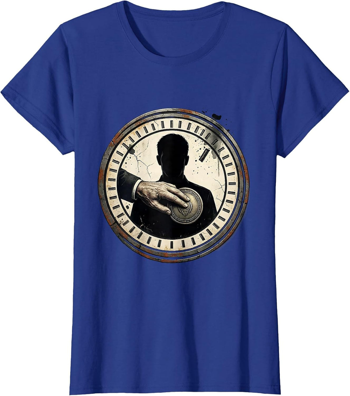 Women's Favorite Son In Law Distressed Badge Humor T-Shirt - Royal Blue