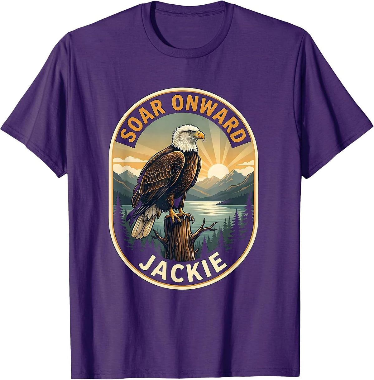 Men's Soar Onward Jackie Memorial Eagle Tribute Big Bear Lake T-Shirt - Purple