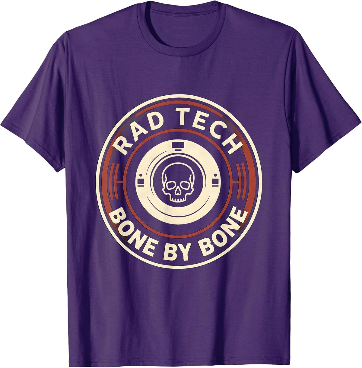 Men's RAD TECH BONE BY BONE Funny Radiology Tech Humor X-Ray CT T-Shirt - Purple
