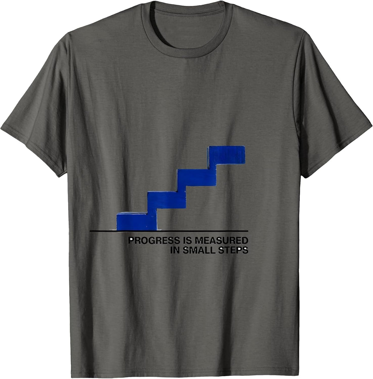 Progress Is Measured In Small Steps Funny Special Education T-Shirt - Asphalt Grey