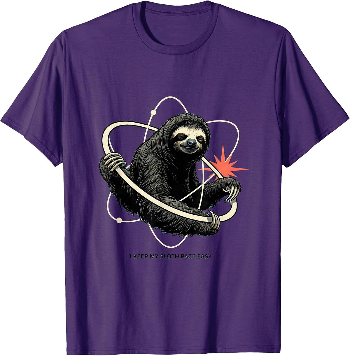 Men's I Keep My Sloth Pace Easy Funny Sloth Lover Gift T-Shirt - Purple