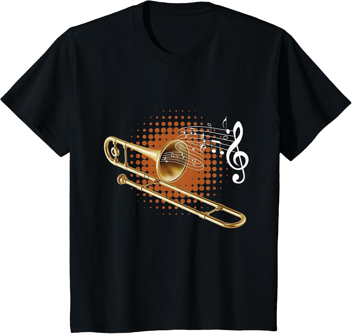 Musical Trombone - Trombonist Marching Band Player T-Shirt - Black