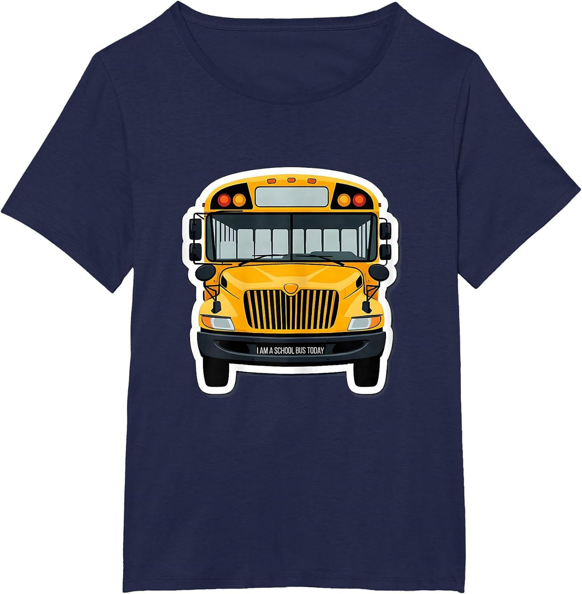Women's I Am A School Bus Today Funny Halloween Costume for Kids T-Shirt - Navy Blue