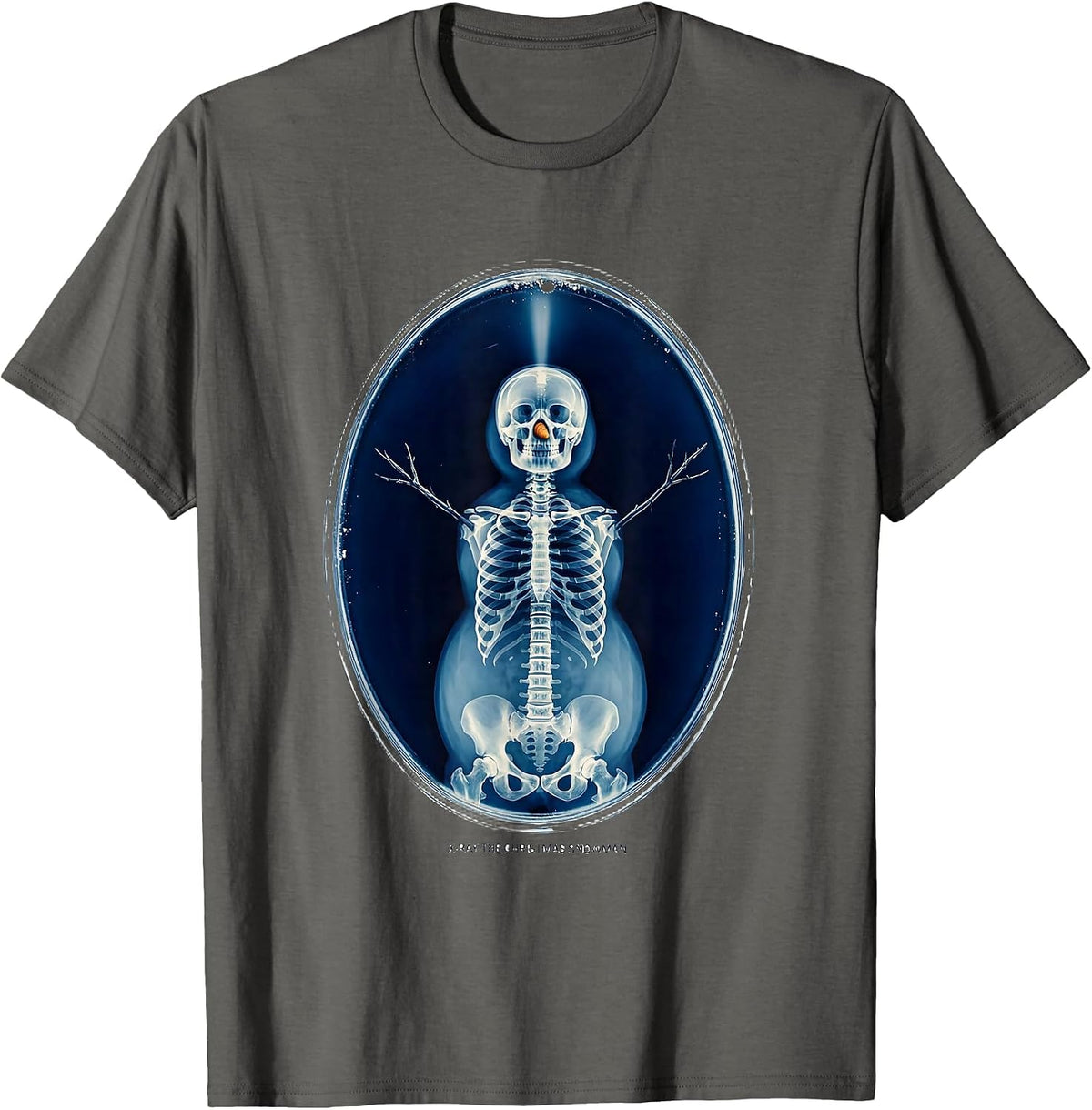 X-Ray The Christmas Snowman Funny Radiology Tech Christmas T-Shirt - Asphalt Grey
