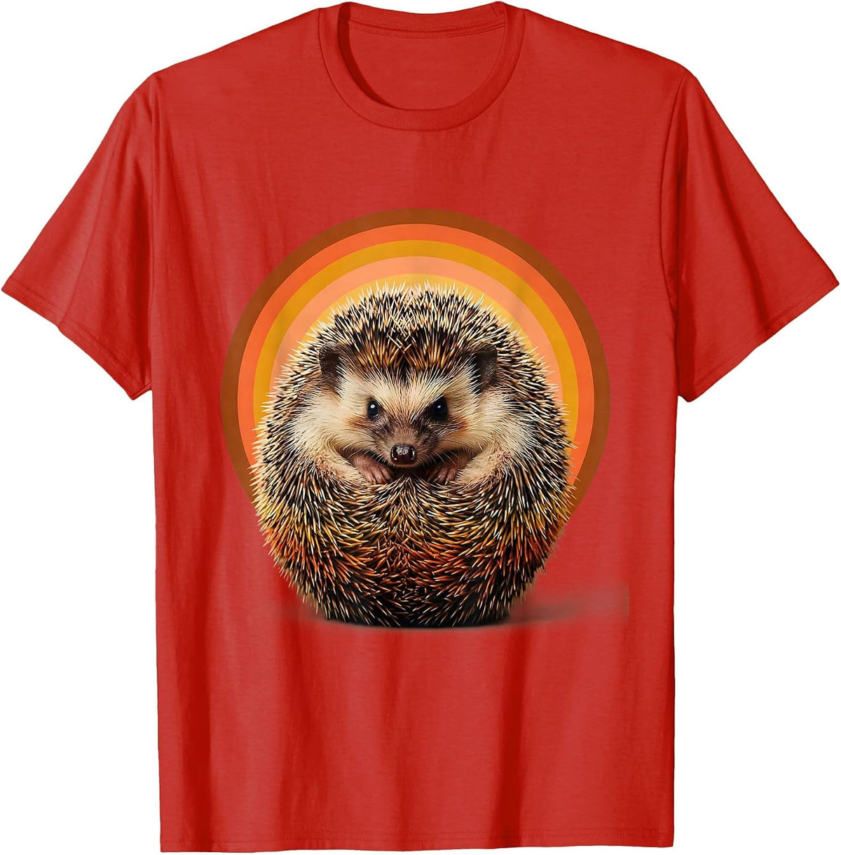 Men's Curled Hedgehog Nope Not Today Graphic T-Shirt - Red
