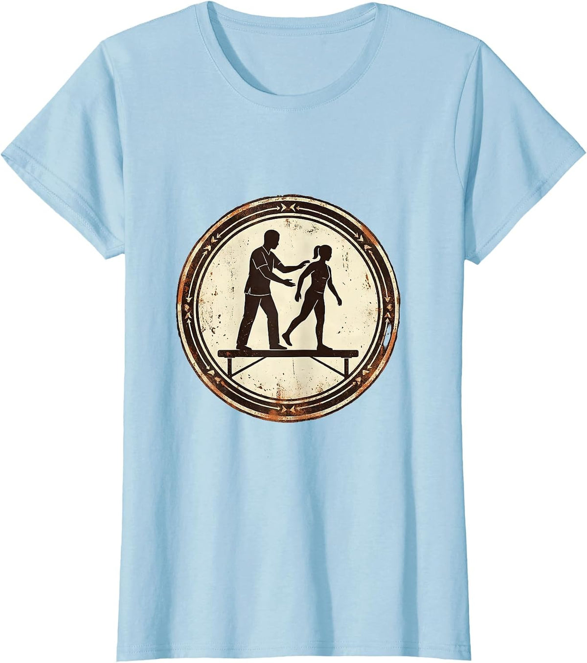 Women's Fall Prevention Physical Therapist Balance Beam T-Shirt - Baby Blue