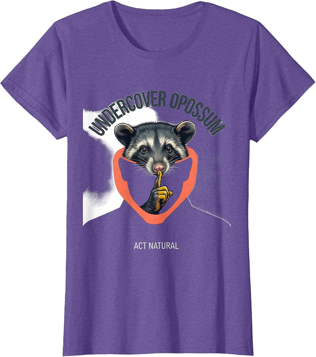 Undercover Opossum Act Natural Funny Halloween Costume T-Shirt - Purple Heather