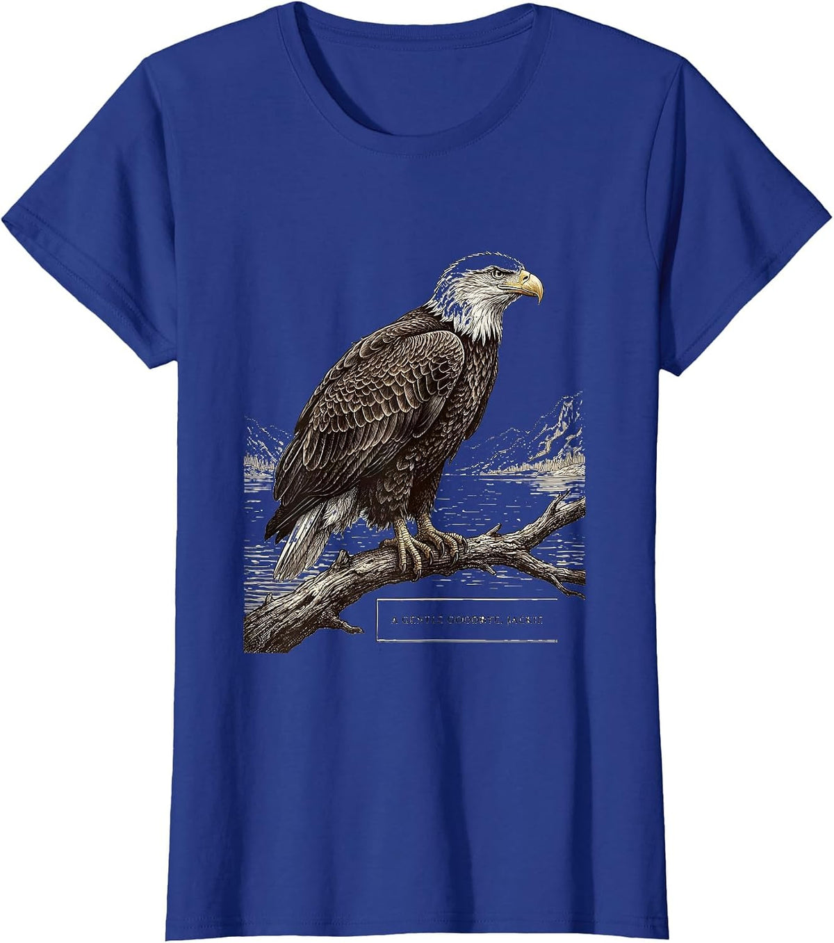 Women's A Gentle Goodbye Jackie Vintage Eagle Memorial Tribute T-Shirt - Royal Blue