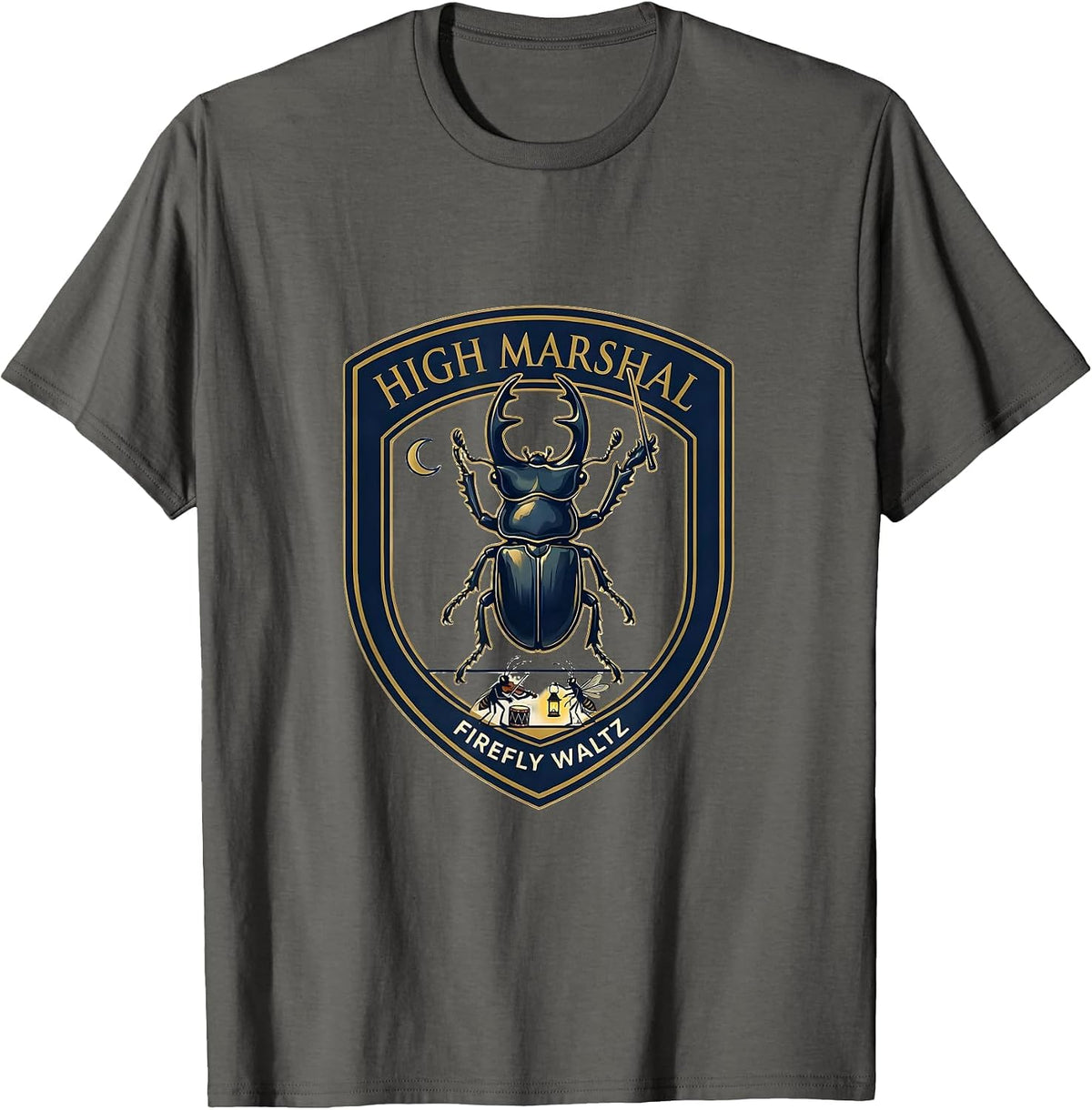 Men's High Marshal Firefly Waltz Vintage Insect Band Nature Lover T-Shirt - Asphalt Grey