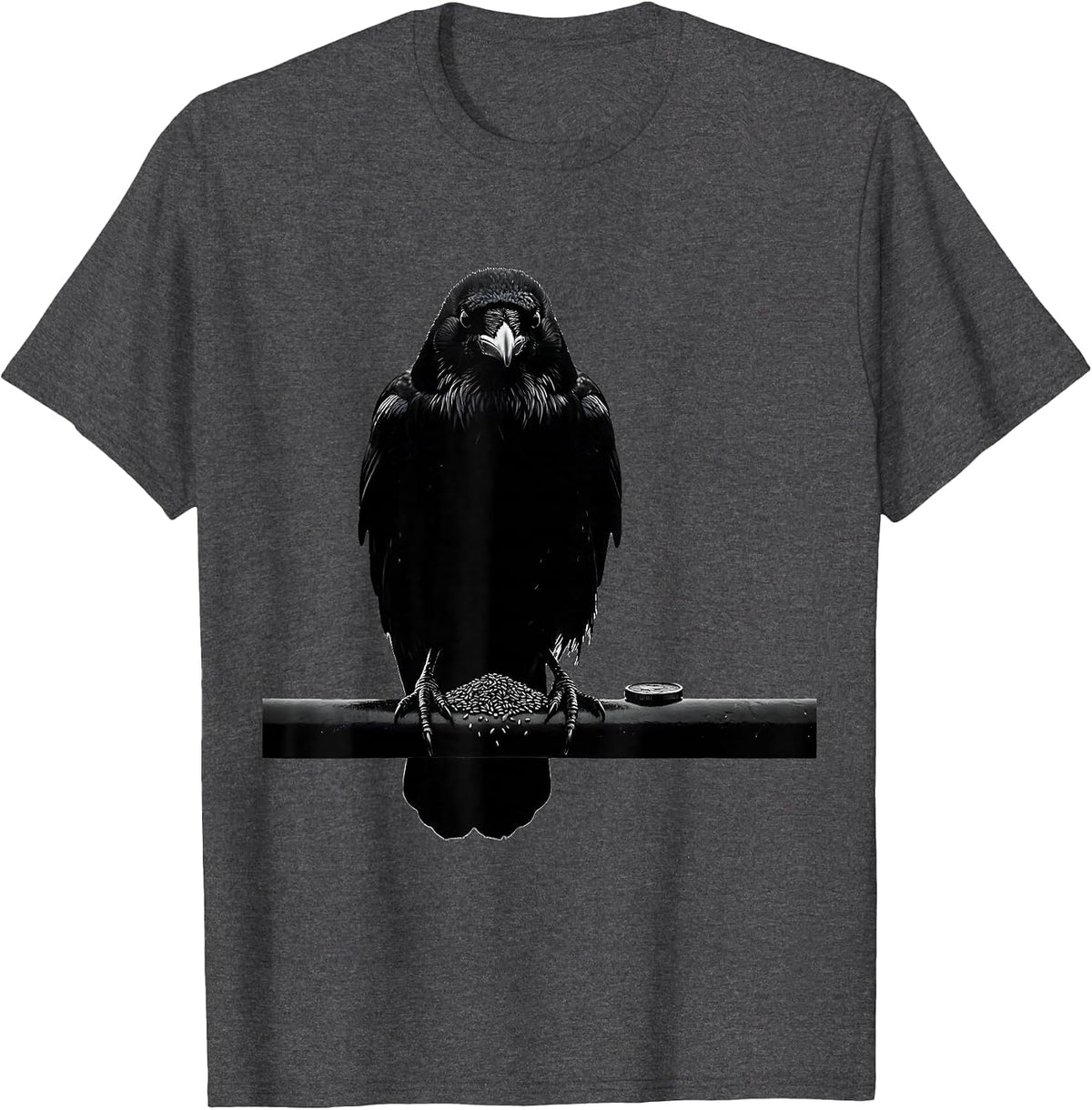 Black Crow Silhouette Gothic Dark Humor Bird Lover Gift T-Shirt - Dark Heather Grey