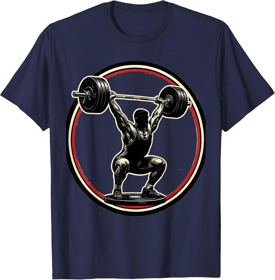 Sealed Weightlifter Badge Christian Athlete Faith Motivation T-Shirt - Navy Blue