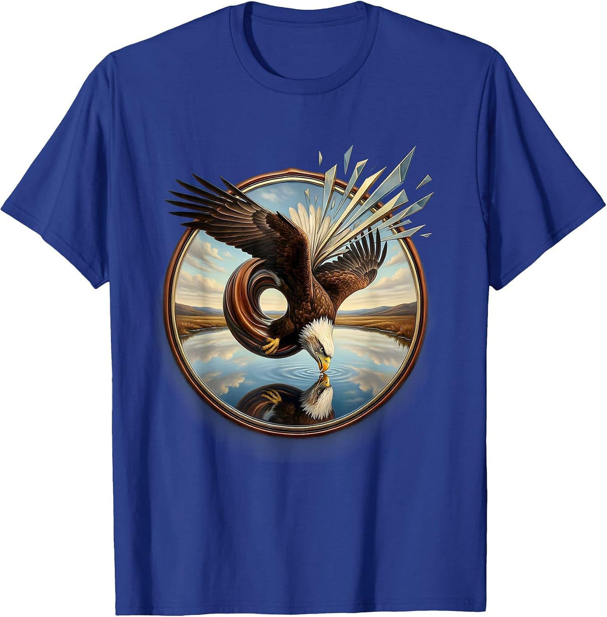 Men's Eagle Dive Reversal Graphic Tee T-Shirt - Royal Blue