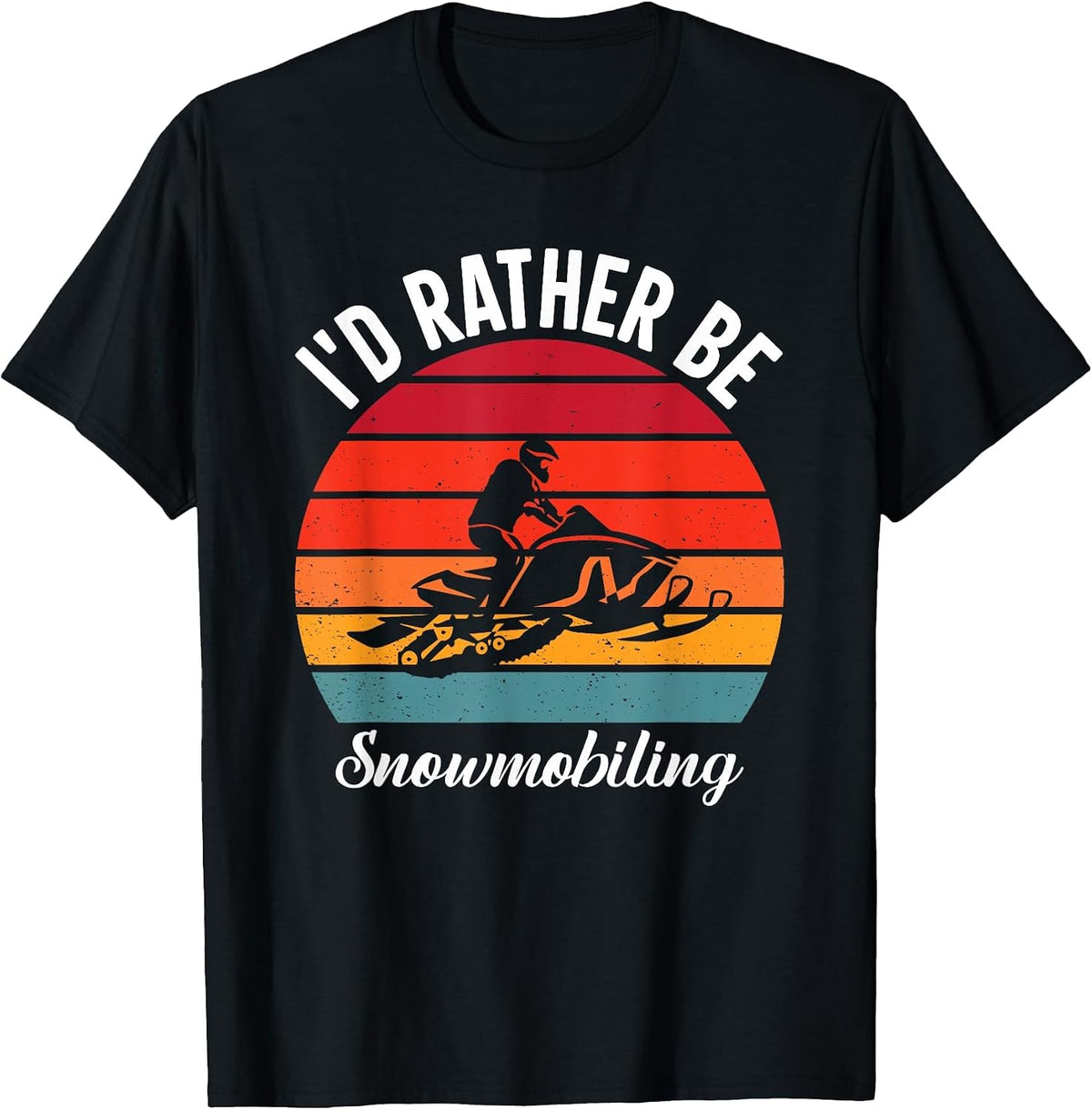Funny Snowmobile Art for Men Women Snow Mobile Snowmobiling T-Shirt - Black