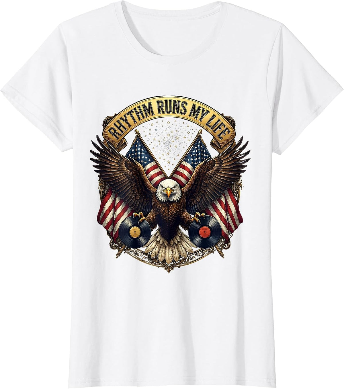 Rhythm Runs My Life Hip Hop Music Design T-Shirt - White