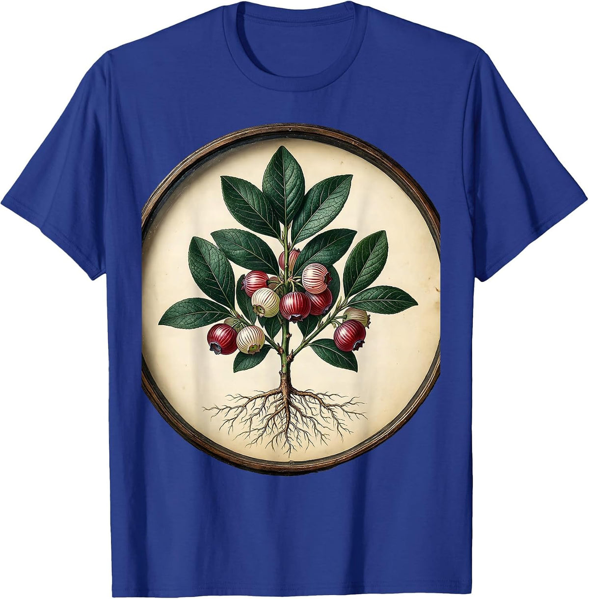 Red White and Blueberries Patriotic Berry Bush T-Shirt - Royal Blue