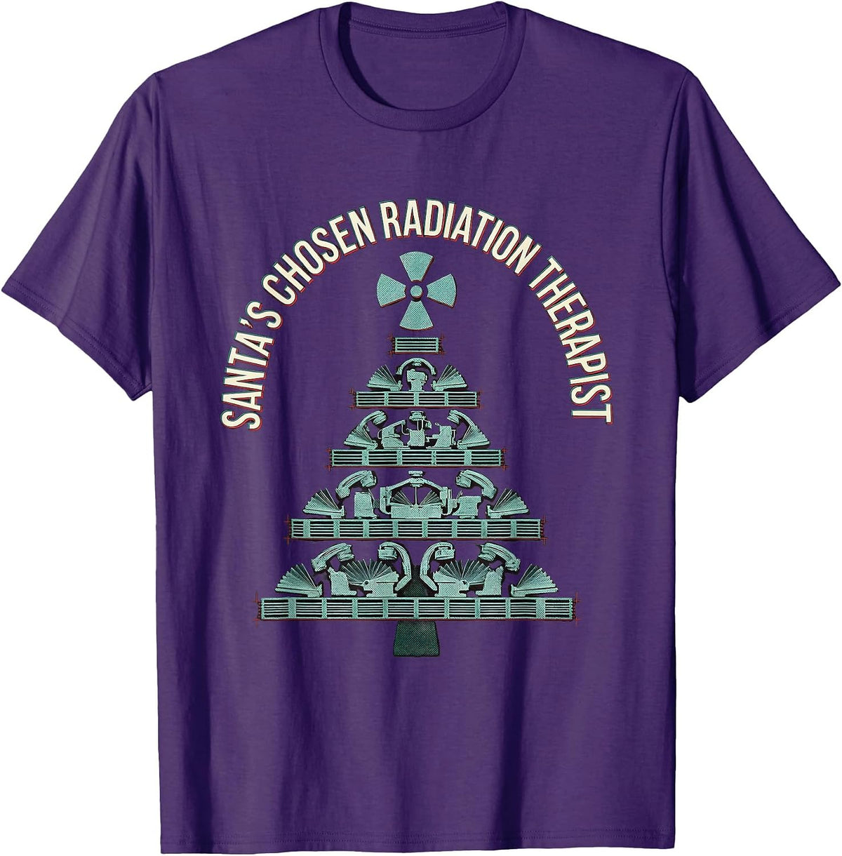 Santa's Chosen Radiation Therapist Funny Radiology Tech T-Shirt - Purple