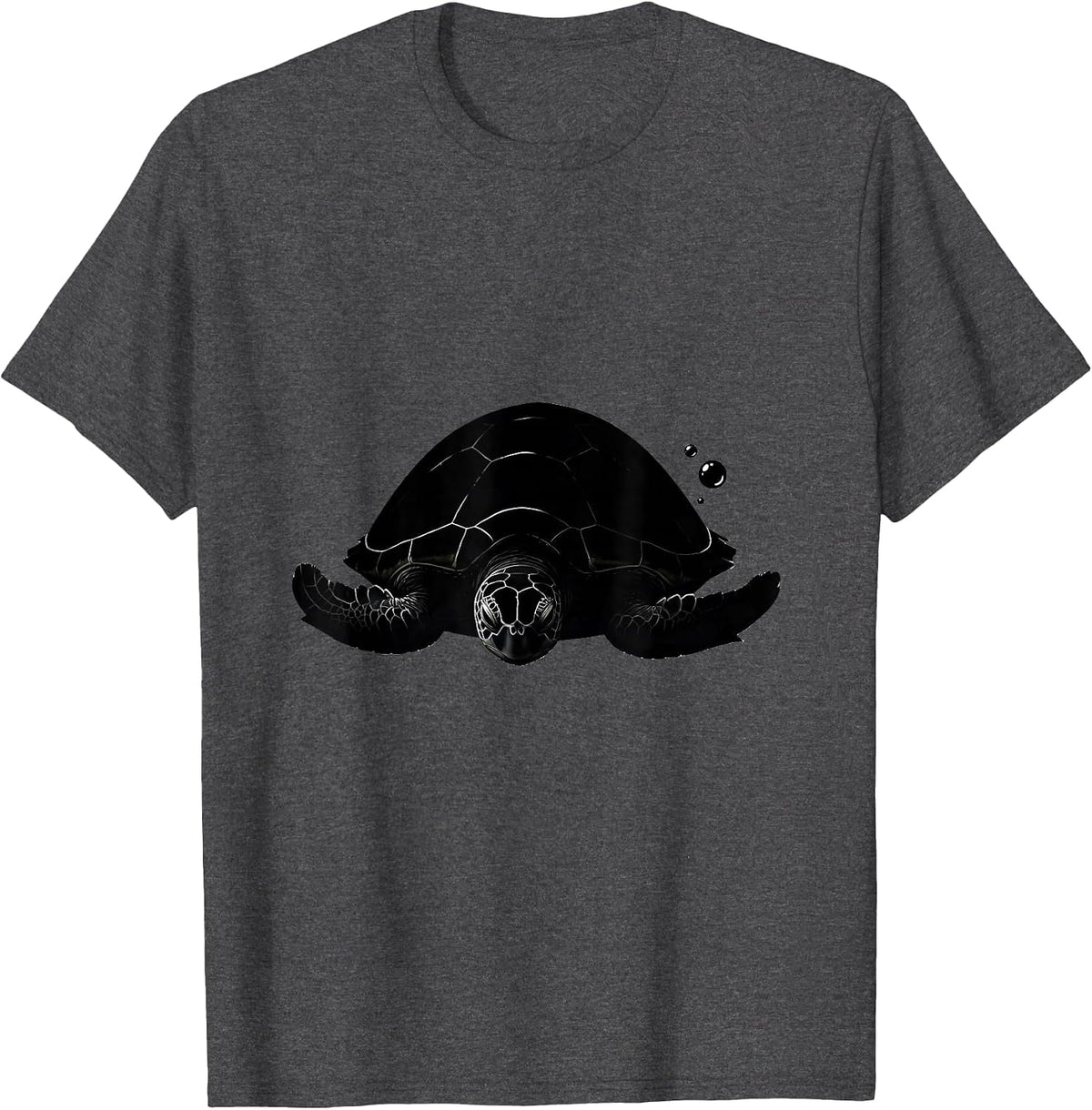 Sea Turtle Silhouette Ocean Wildlife Humor Eco Lover T-Shirt - Dark Heather Grey
