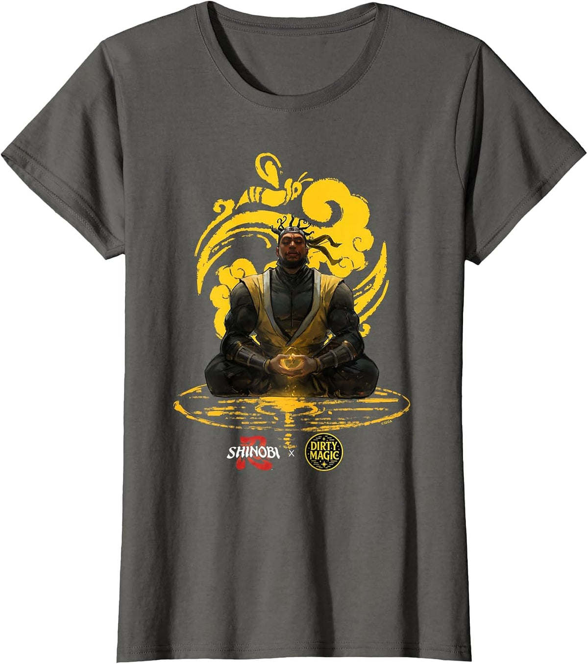 Shinobi x Dirty Magic: Meditate T-Shirt - Asphalt Grey