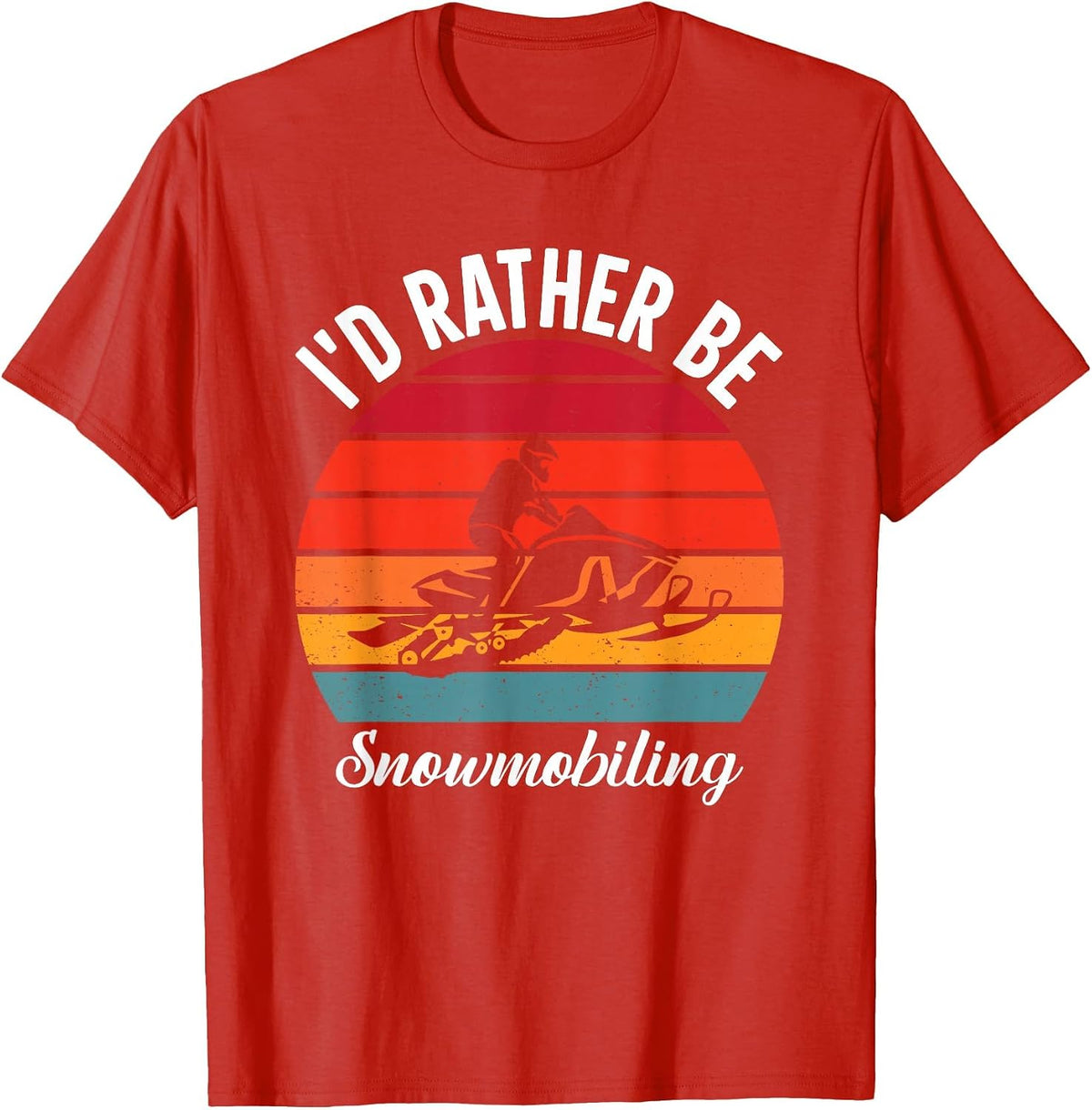Funny Snowmobile Art for Men Women Snow Mobile Snowmobiling T-Shirt - Red