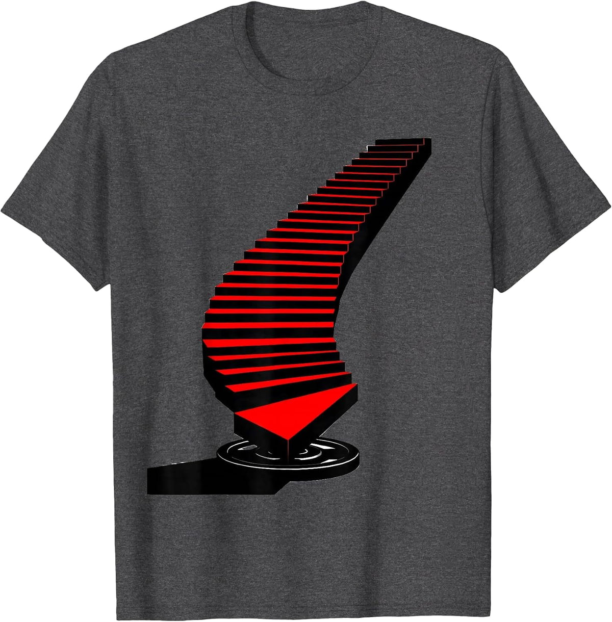 Stepped Barbell Stack Knight Gym Humor Weightlifter T-Shirt - Dark Heather Grey
