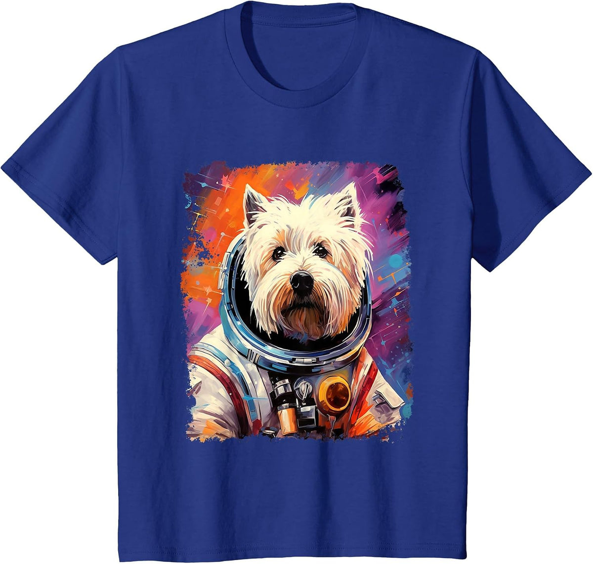 Westie Dog West Highland White Terrier Space T-Shirt - Royal Blue