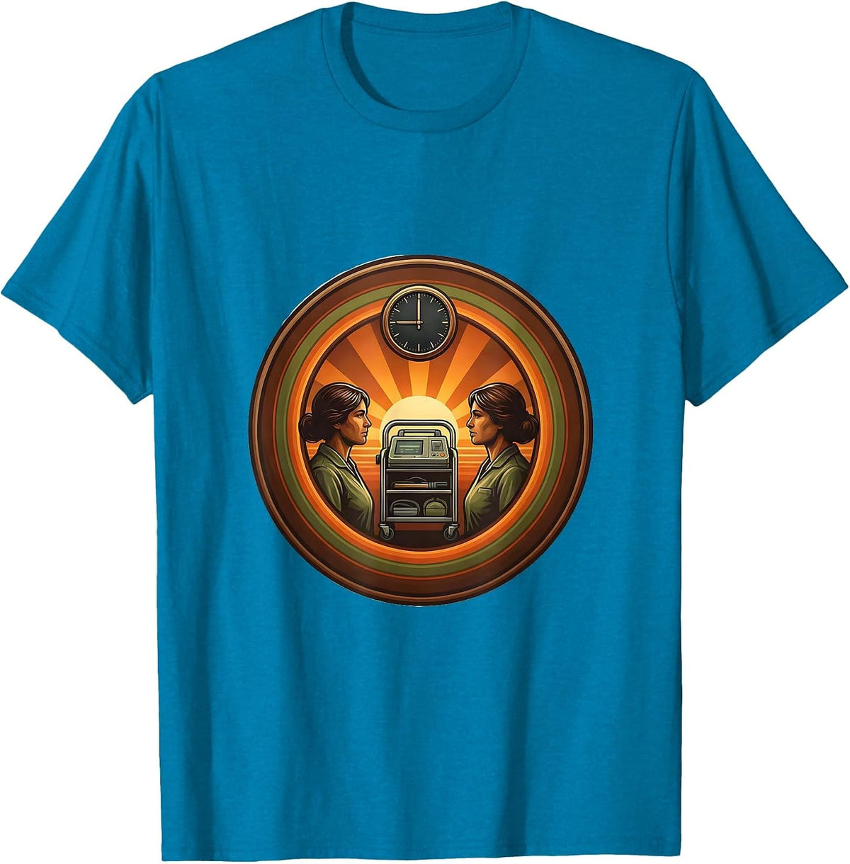 Retro Nurse Crew New Year Party ICU ER ICU T-Shirt - Sapphire Blue