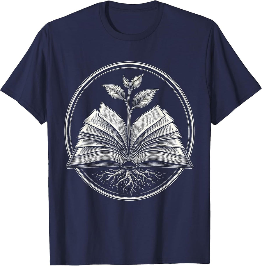 School Psychologist Seedling Textbook Graphic T-Shirt - Navy Blue
