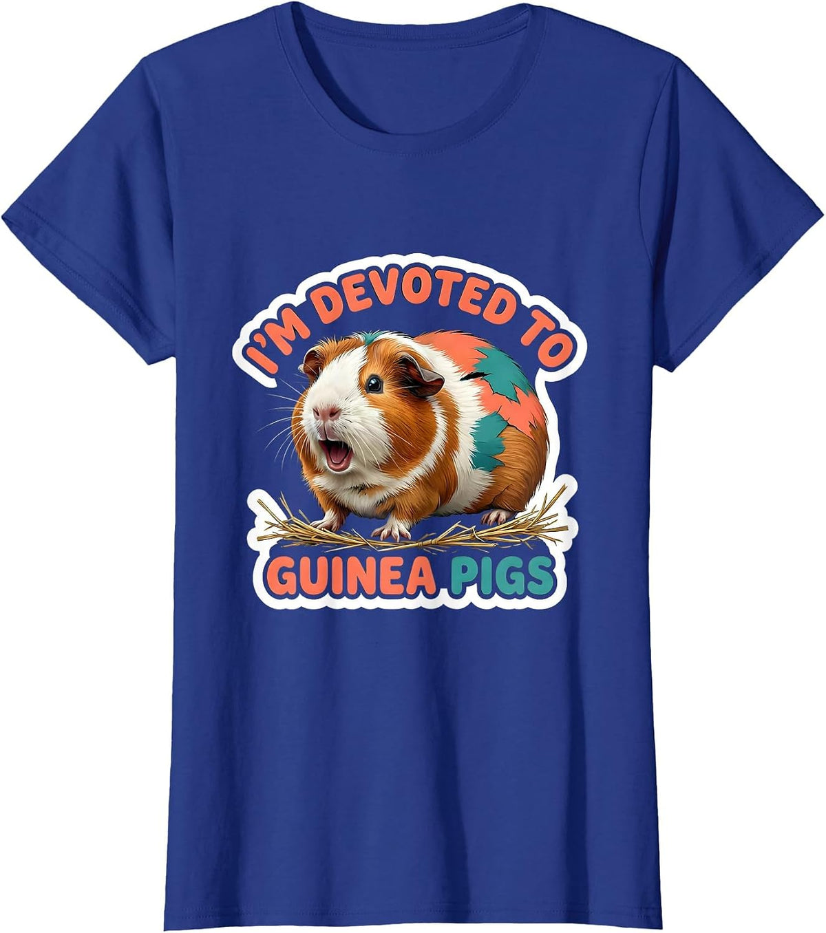 Women's I'm Devoted To Guinea Pigs Cute Guinea Pig Owner Pet Lover T-Shirt - Royal Blue
