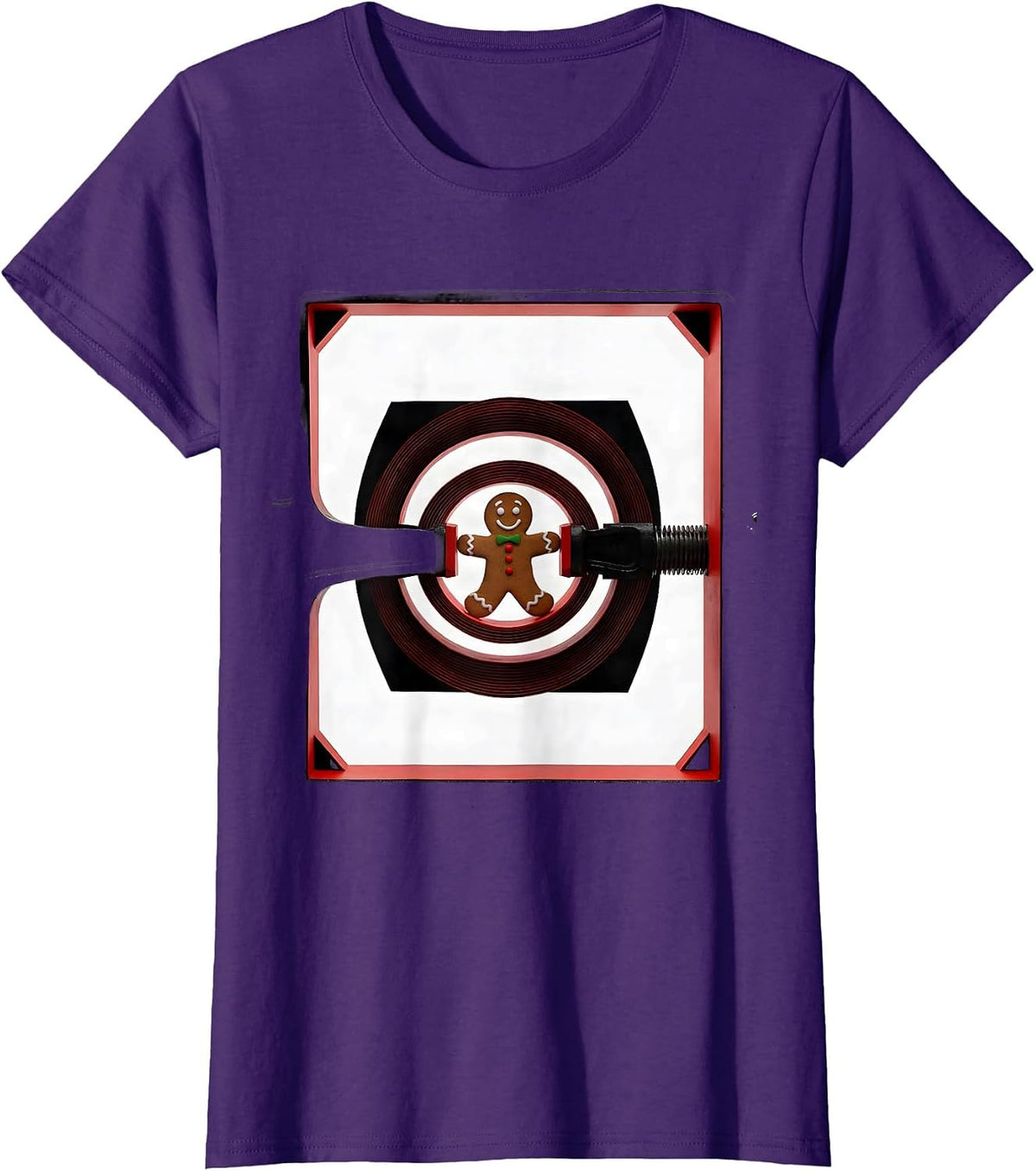 Women's Gingerbread Radiology Tech Geometric Christmas Humor T-Shirt - Purple