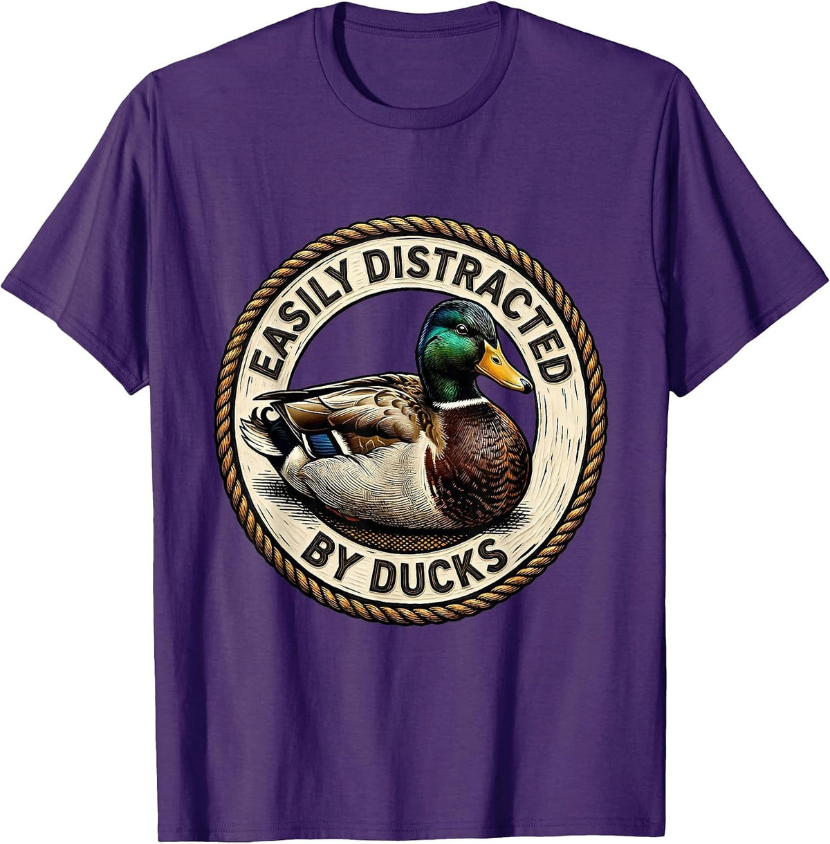 Men's Easily Distracted By Ducks Funny Duck Lover T-Shirt - Purple