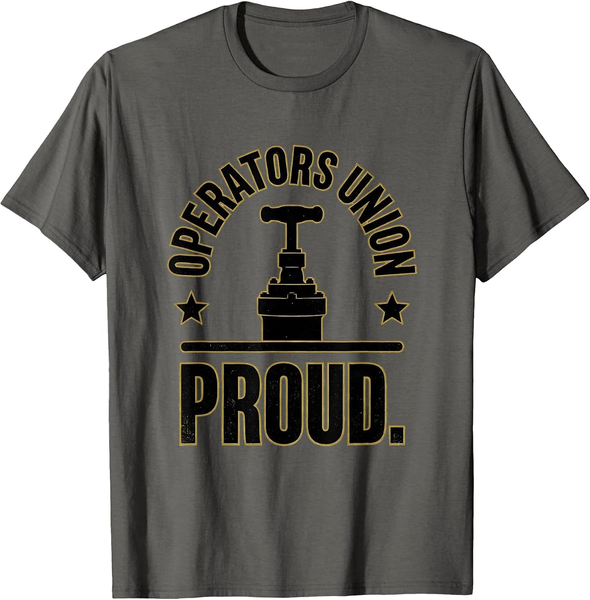Men's Operators Union Proud Skilled Trades Labor Solidarity T-Shirt - Asphalt Grey