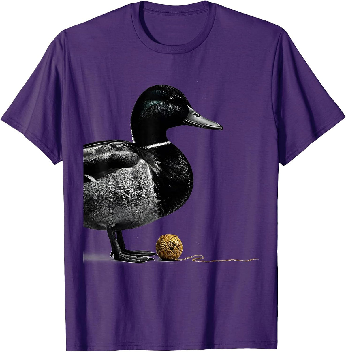 Duck Silhouette Minimalist Funny Novelty Gift T-Shirt - Purple