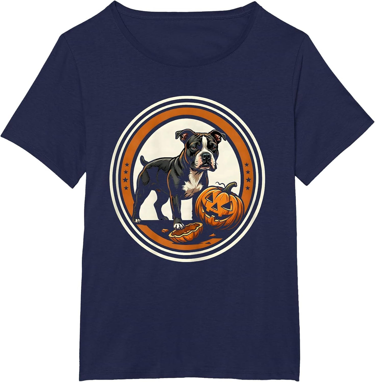 Women's Bull Terrier Halloween Costume Funny Dog Lover T-Shirt - Navy Blue