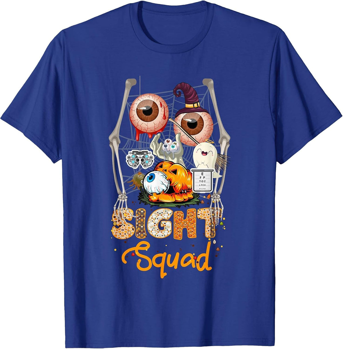 Optometrist Halloween Sight Squad Witch Pumpkin Optician T-Shirt - Royal Blue
