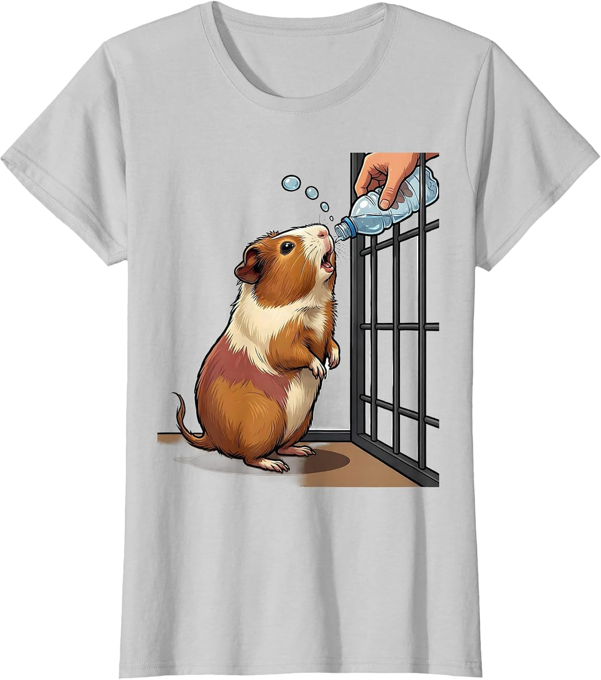 Guinea Pig Cartoon Pet Lover Gift for Owners T-Shirt - Silver Grey