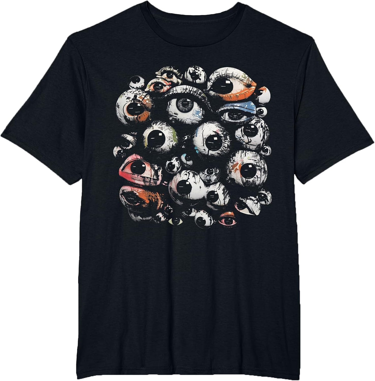 Eyes Eyeballs Weird Grunge Goth Alt Odd Strange Aesthetic T-Shirt - Black