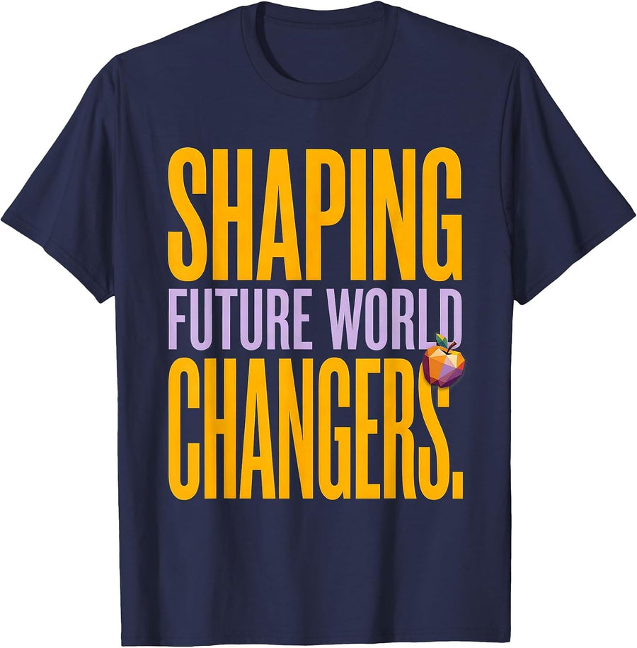 5th Grade Teacher Shaping Future World Changers T-Shirt - Navy Blue