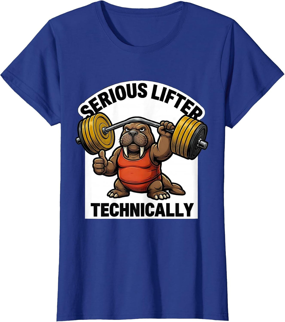 Women's Serious Lifter, Technically Funny Weight Lifter Gym Humor T-Shirt - Royal Blue