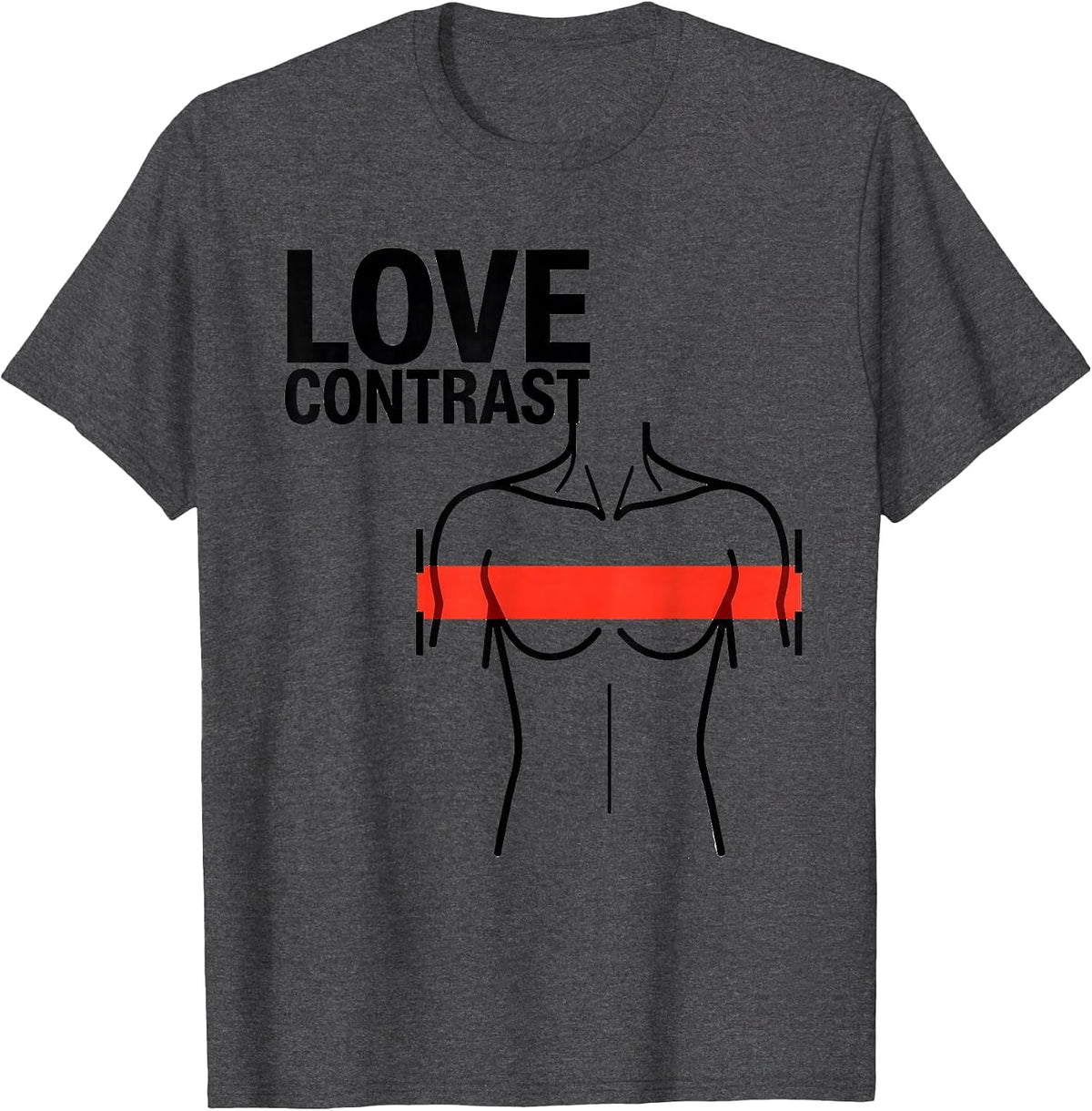 Love Contrast Swiss International Radiology Tech Valentine T-Shirt - Dark Heather Grey