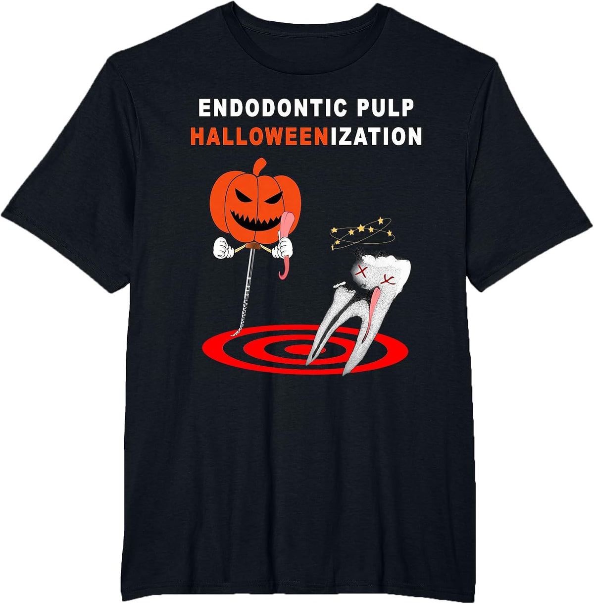 Endodontist Dentist Halloween Funny tee T-Shirt - Black