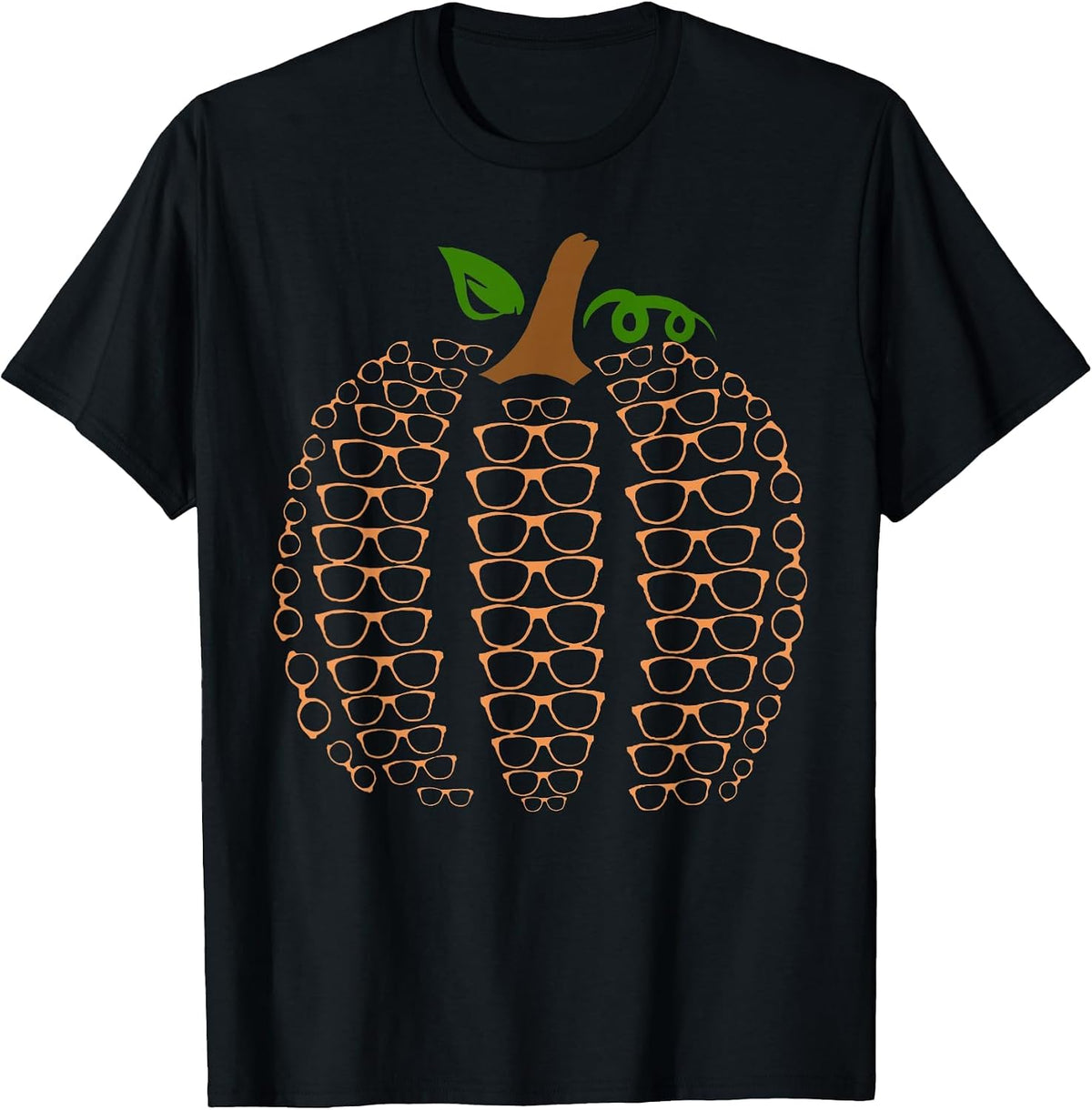 Eyeglasses Pumpkin Fall Optometrist Halloween Eye Doctor T-Shirt - Black
