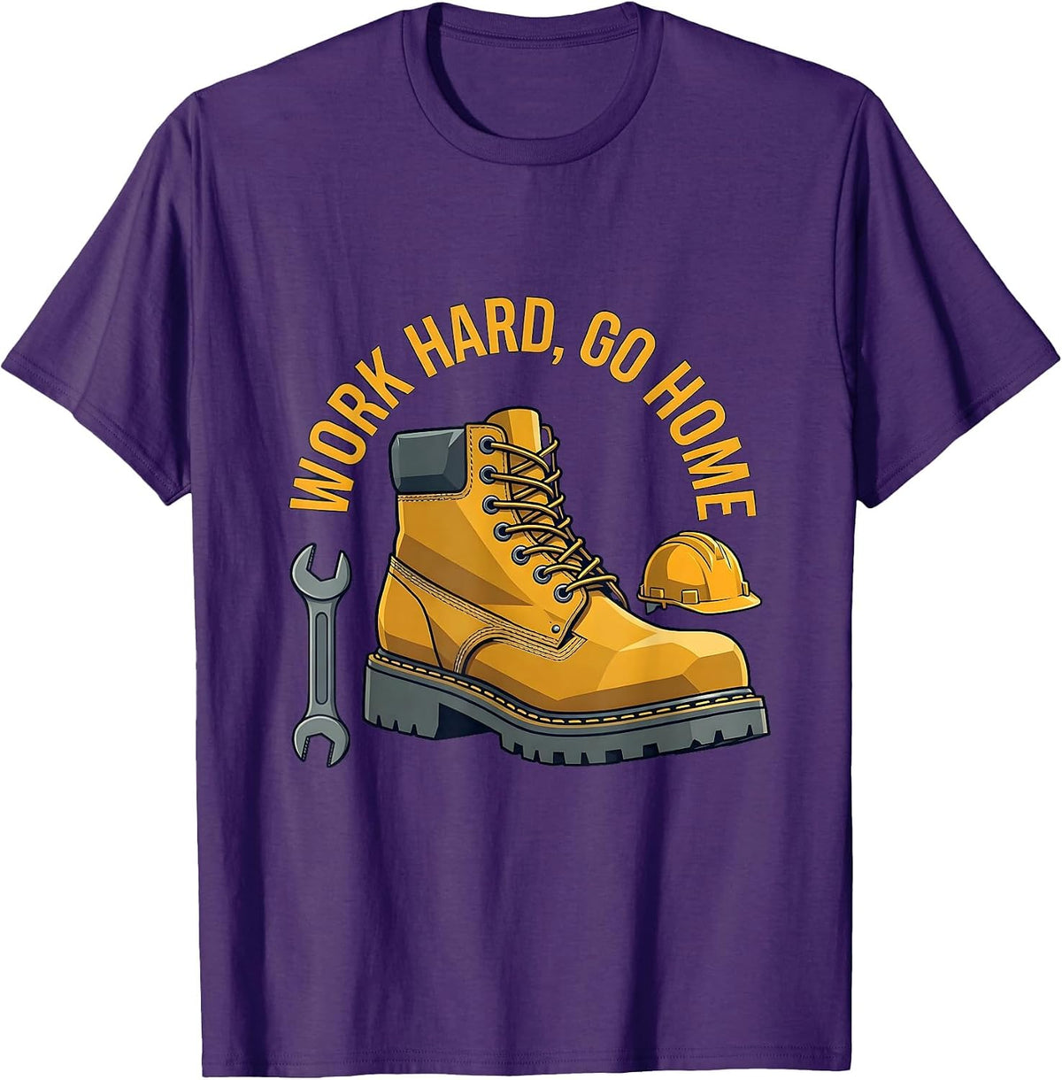 Work Hard Go Home Blue Collar Pride Design T-Shirt - Purple