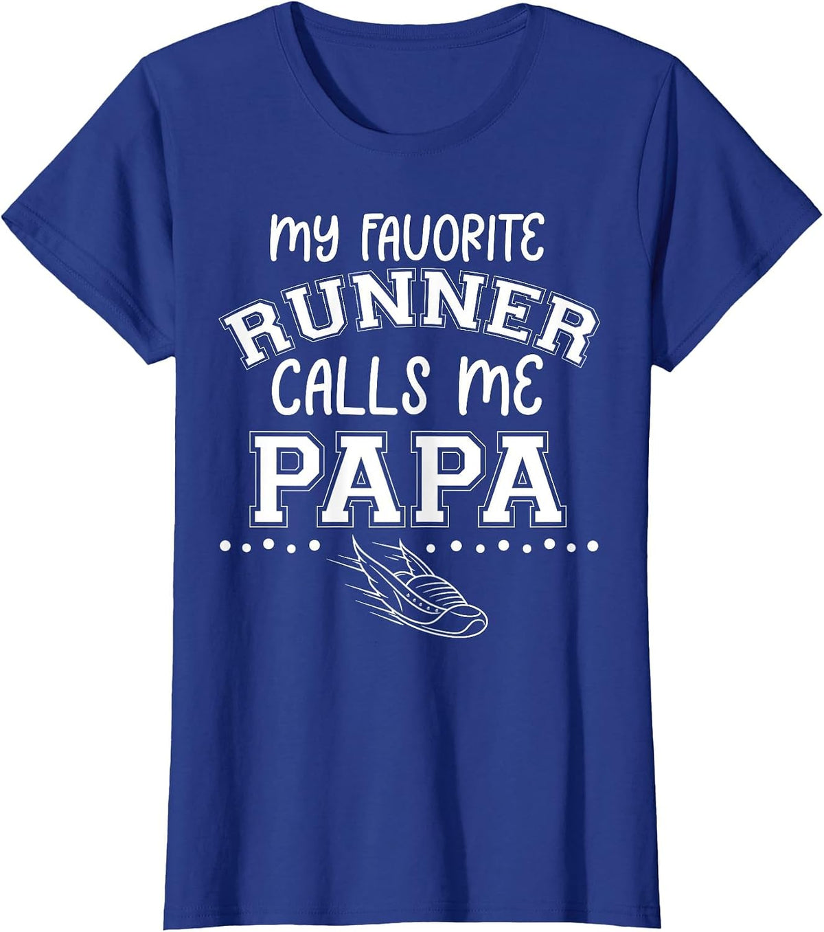 Proud Running Grandpa My Favorite Runner Calls Me Papa Dad T-Shirt - Royal Blue