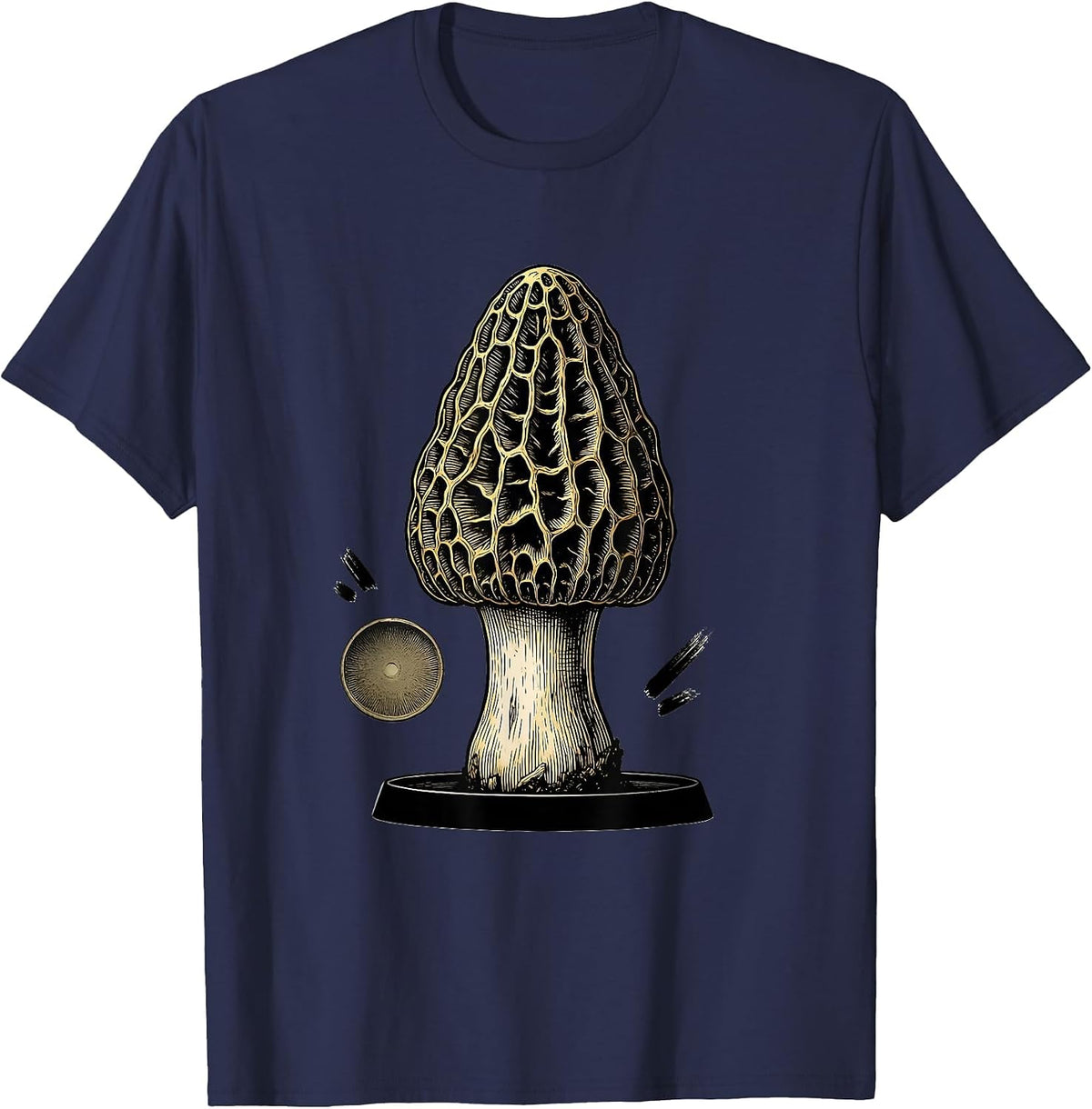 Morel Forager Funny Mushroom Lover Gift Humor T-Shirt - Navy Blue
